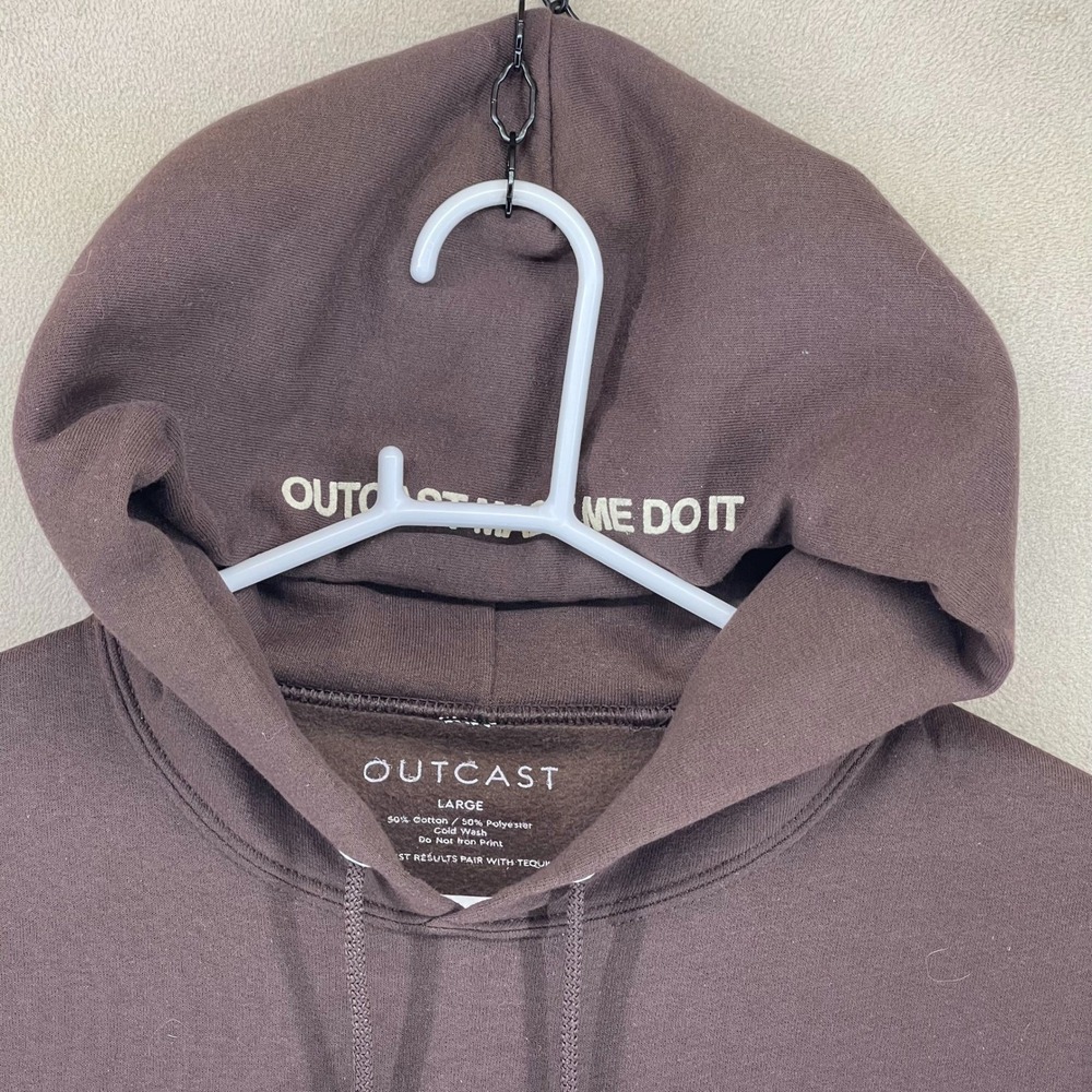 Outcast Rodeo Nights Hoodie Brown Women's Large Graphic Print Western Cowboy Hat - Picture 2 of 14